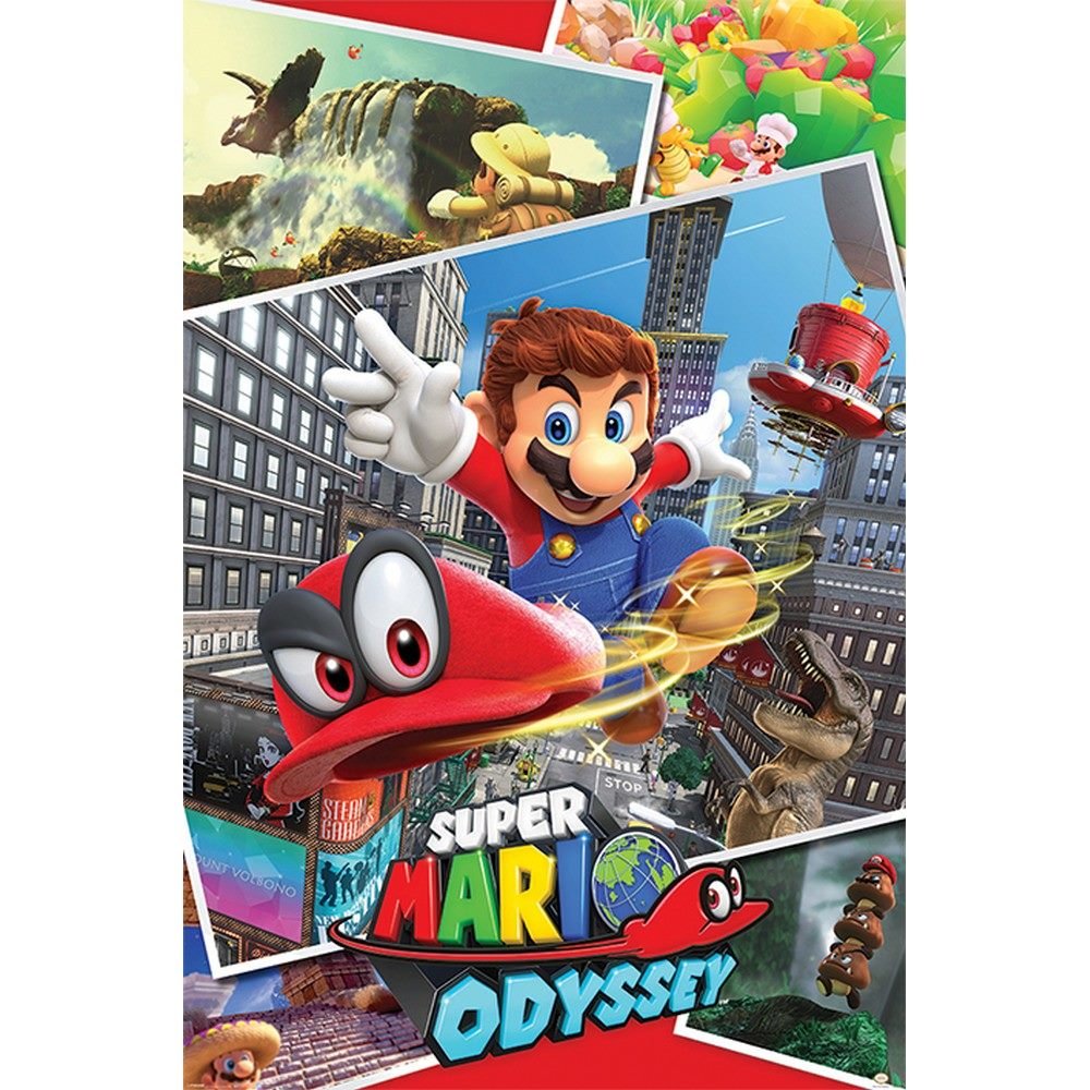 SUPER MARIO スーパーマリオ (40周年 ) - Odyssey (Collage) / ポスター - PGS